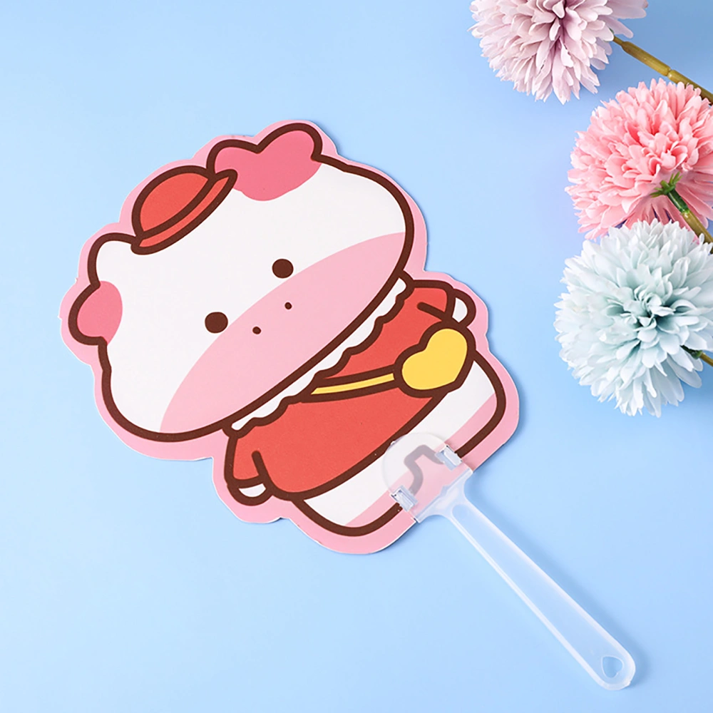 Cartoon Cute Handheld Fans PP Small Fan Portable Summer Hand Fan for Children StudentBackpack Cow