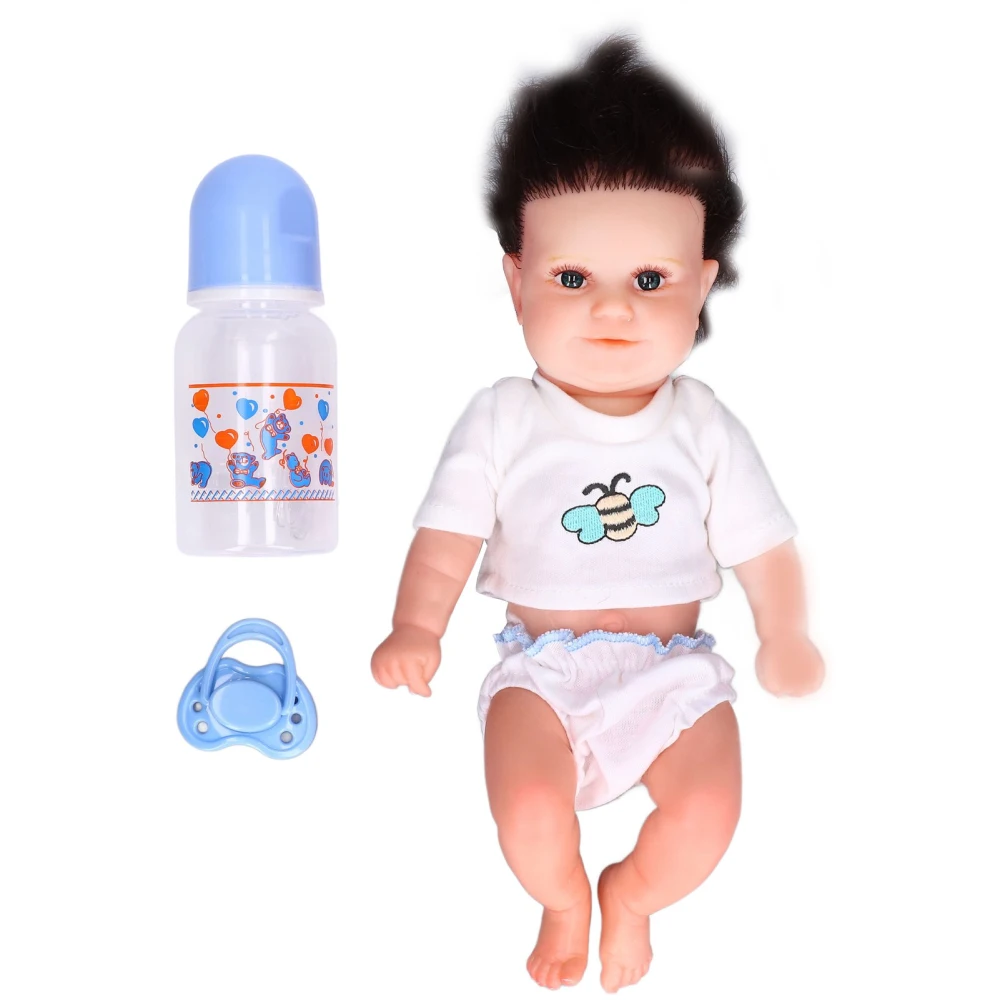 Newborn Baby Doll 12 Inch Silicone Lovely Lifelike Infant Doll with Clothes Birthday Gift Home DecorationBoy Doll