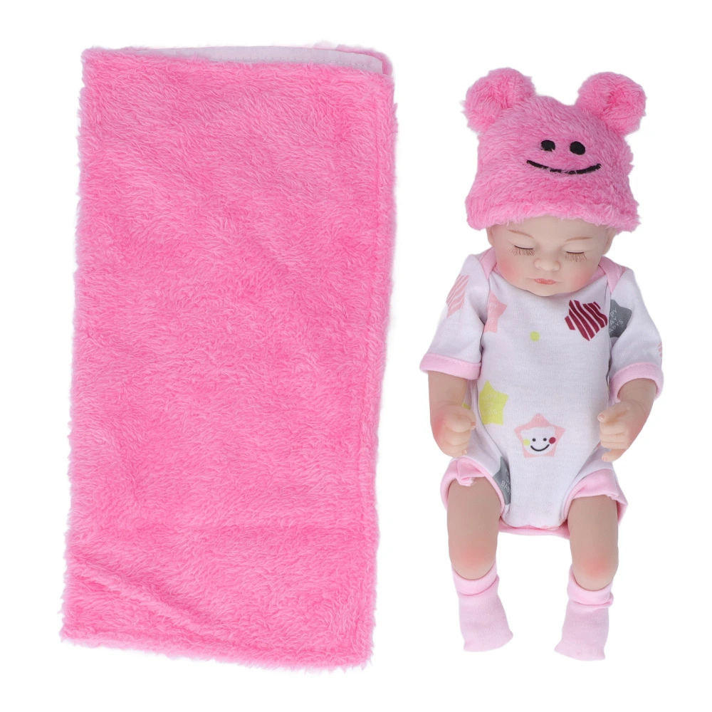 10in Newborn Baby Doll Set Washable Emulational Soft Vinyl Sleeping Baby Doll with Clothes Blanket