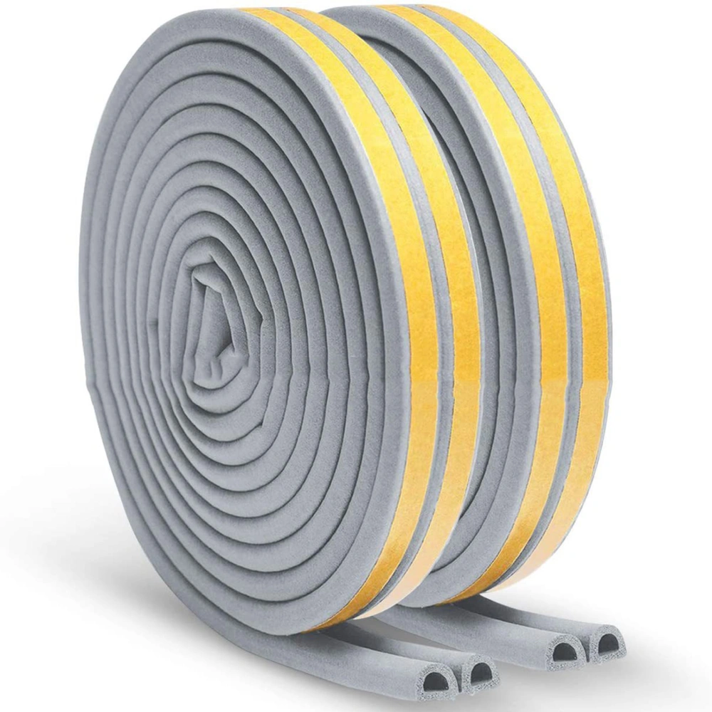 0.4 X 0.2 Inch Door Window Sealing Strip Professional Door Bottom Weatherstrip 39ftGray