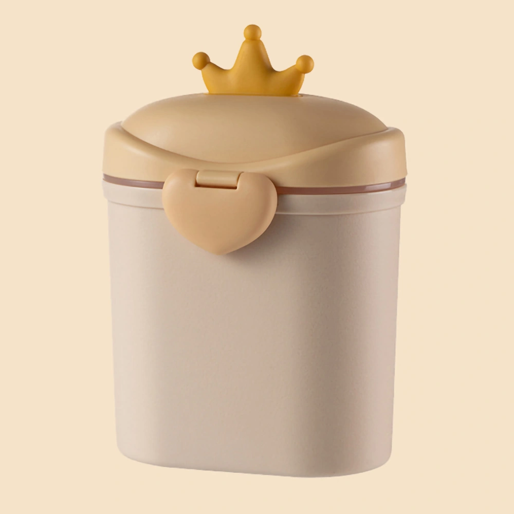 Baby Milk Powder Container Portable Cartoon Crown Double Layer Fruit Snack Storage Box Large CapacityYellow 800ml 21cm