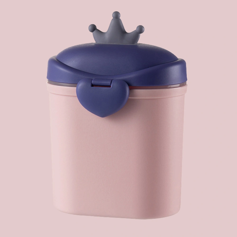 Baby Milk Powder Container Portable Cartoon Crown Double Layer Fruit Snack Storage Box Large CapacityPurple 800ml 21cm