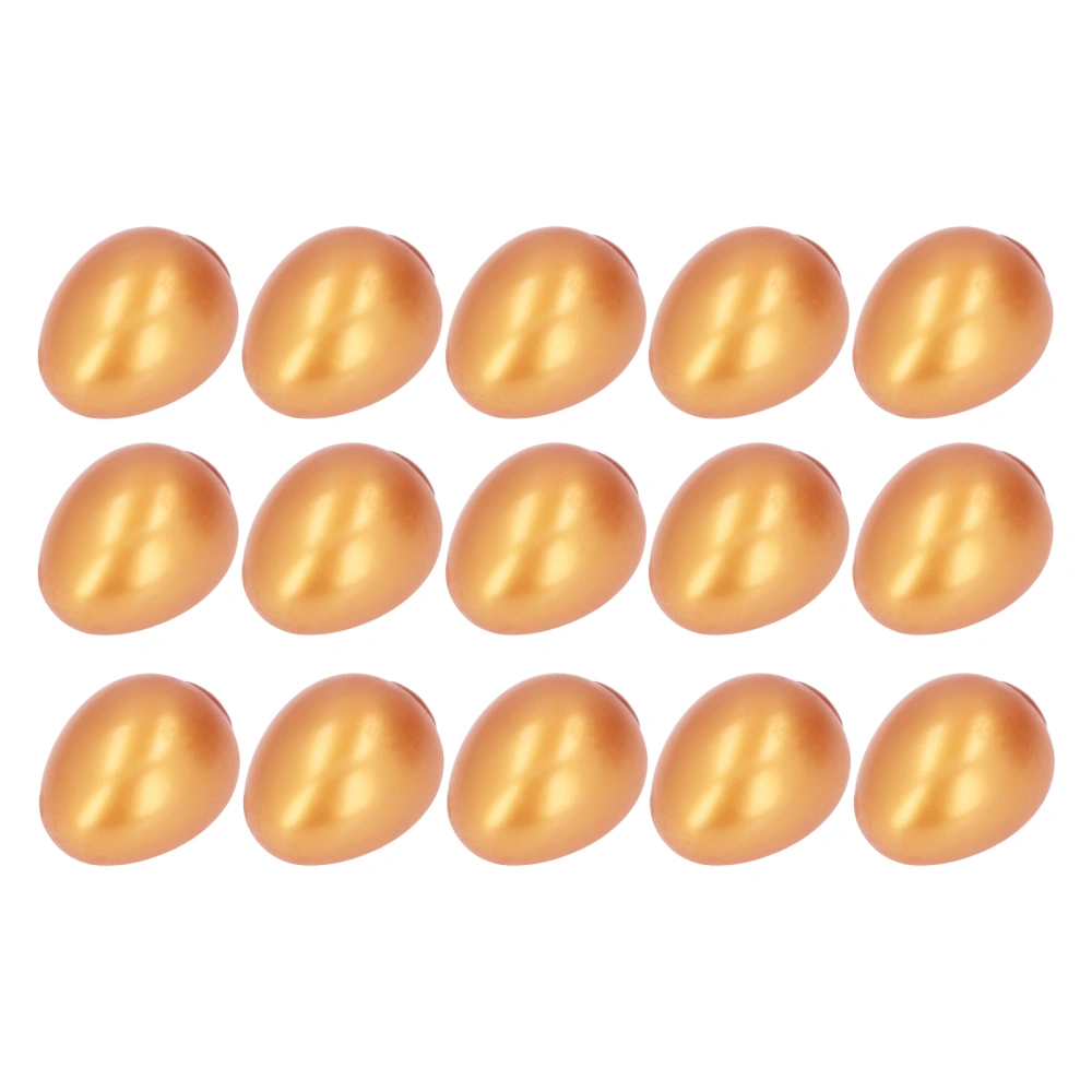 15pcs Stress Relief Eggs Soft Odorless Lifelike Falling Resistant Squeezing Balls Toy for Children Adults ElderlyGolden Egg