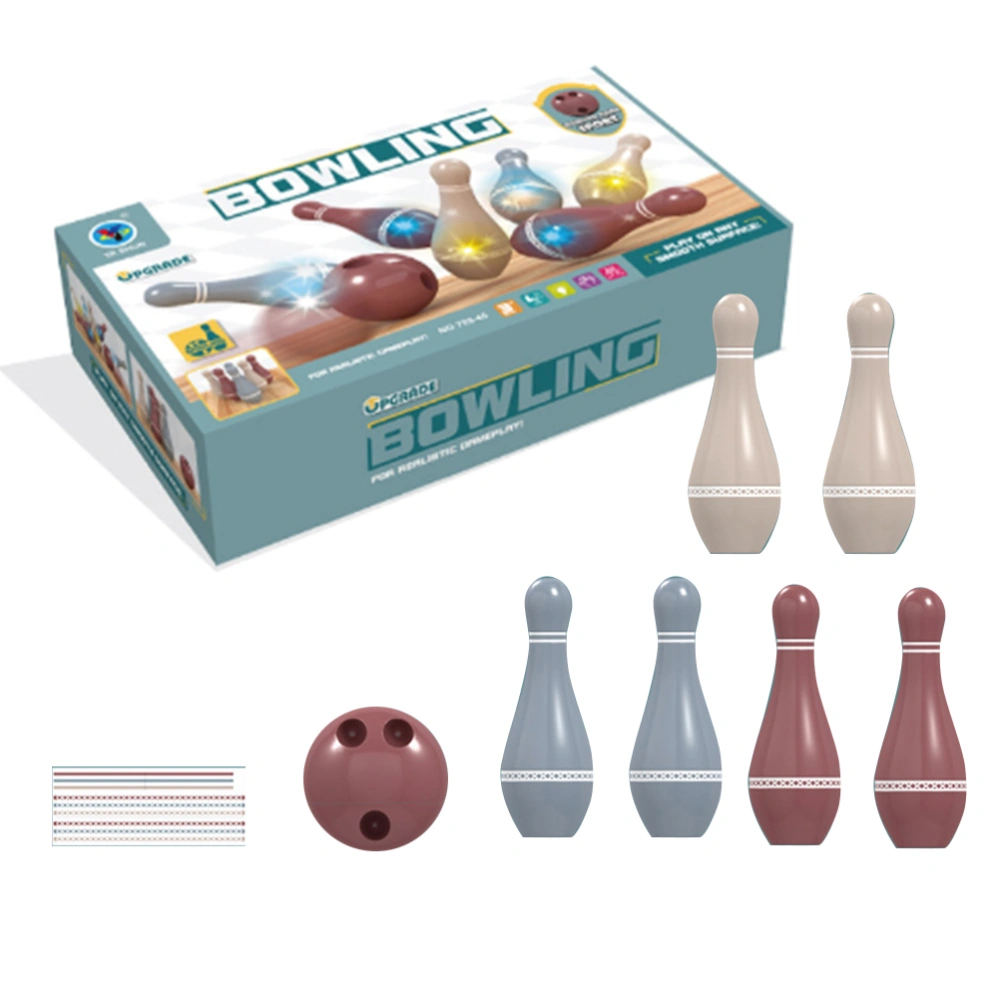 Light Up Kids Bowling Set Includes 6 Pins and 1 Ball Bowling Pins Toy Set Indoor Parent Child Games for Kids Boys Girls