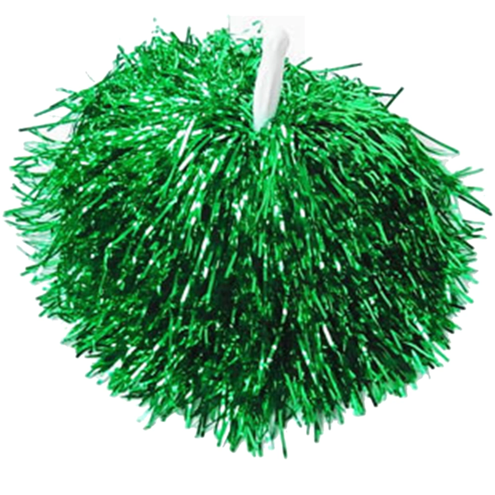 Cheerleading Pom Poms with Straight Handle Team Spirit Cheering Props for Aerobics Dancing School Sports GameGreen