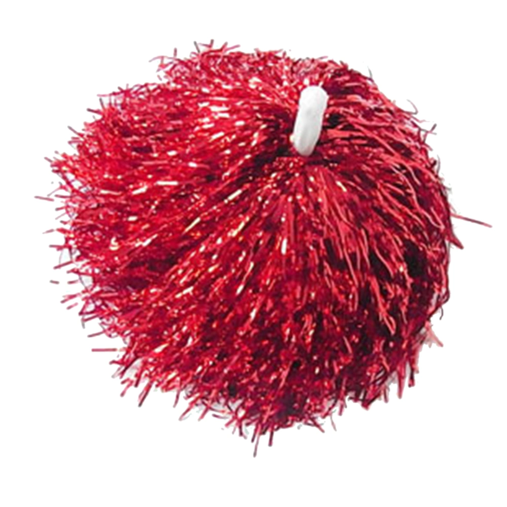 Cheerleading Pom Poms with Straight Handle Team Spirit Cheering Props for Aerobics Dancing School Sports GameRed