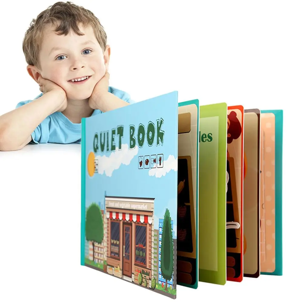 Busy Book for Kids Develop Learning Skills Children Quiet Book Paste Book Preschool Activity Toys Educational Puzzle Game