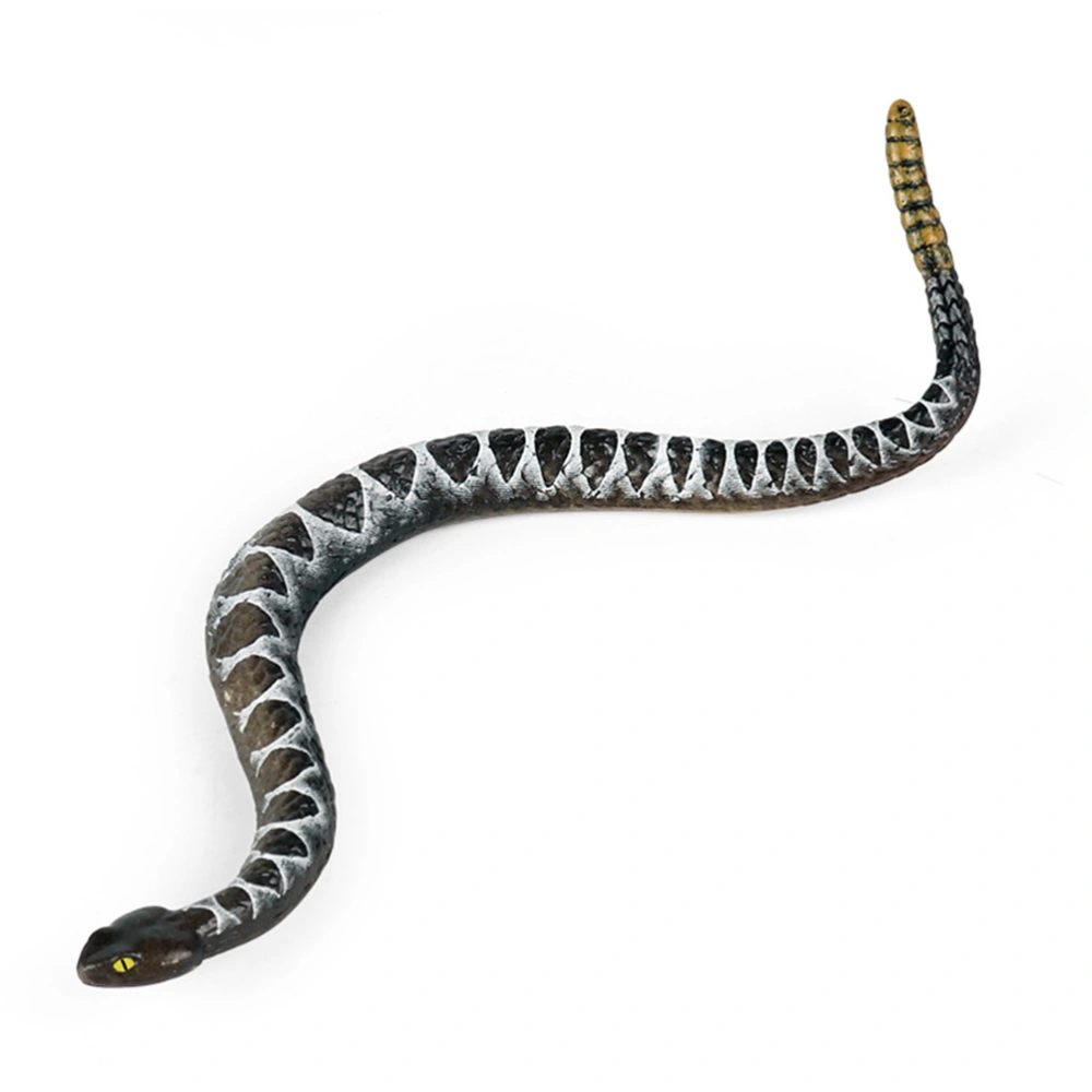 Realistic Snake Toys Rubber Rattlesnake Figure Static Lifelike Wildlife Figurine for Garden Kids Prank Props