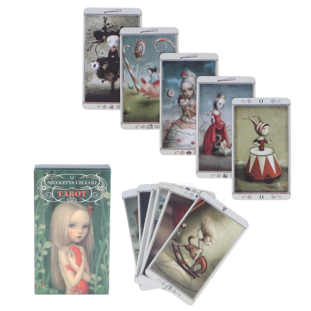 78pcs Tarot Deck Cards Coated Paper English Language Tarot Mini Cards Board Game Interaction