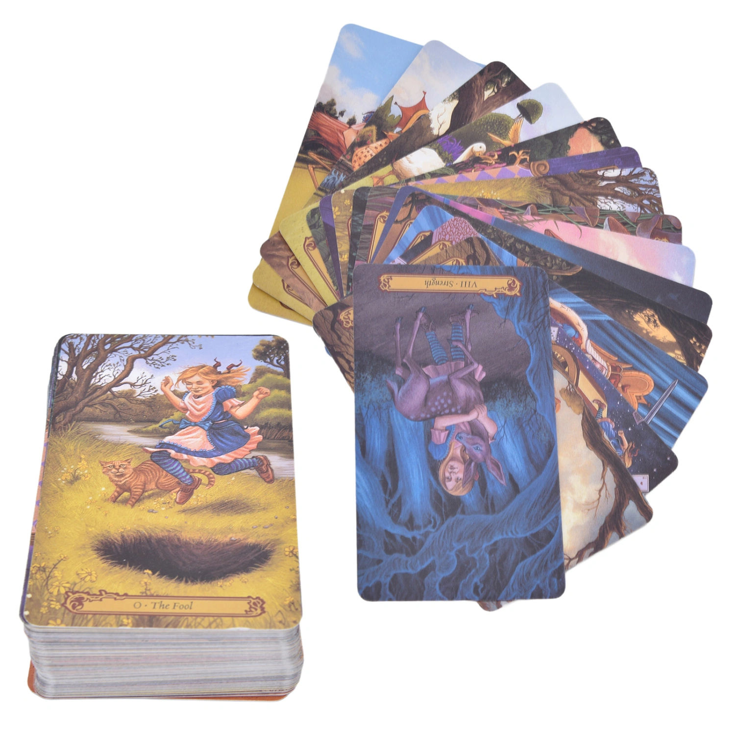 78PCS Wonderland Tarot Cards Divination Tool Coated Paper English Board Game for Beginners