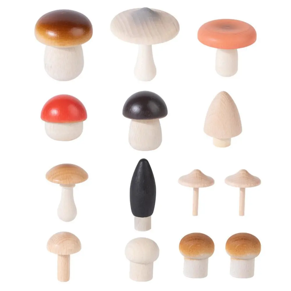 Wooden Mushroom Picking Toys Simulation Mushroom Picking Game Educational Toys For Children