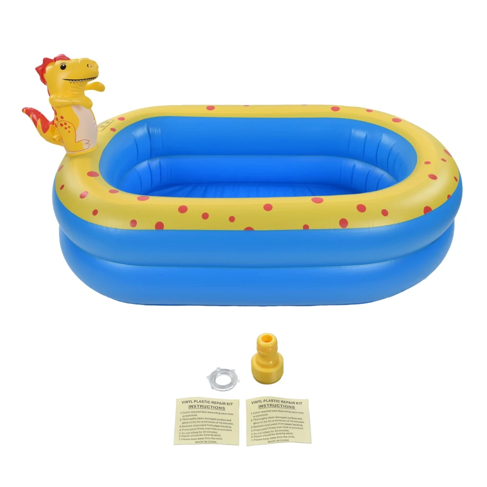 42x41x32in Double Layer Baby Swimming Pool Dinosaur Inflatable Children Water Game Play Pool