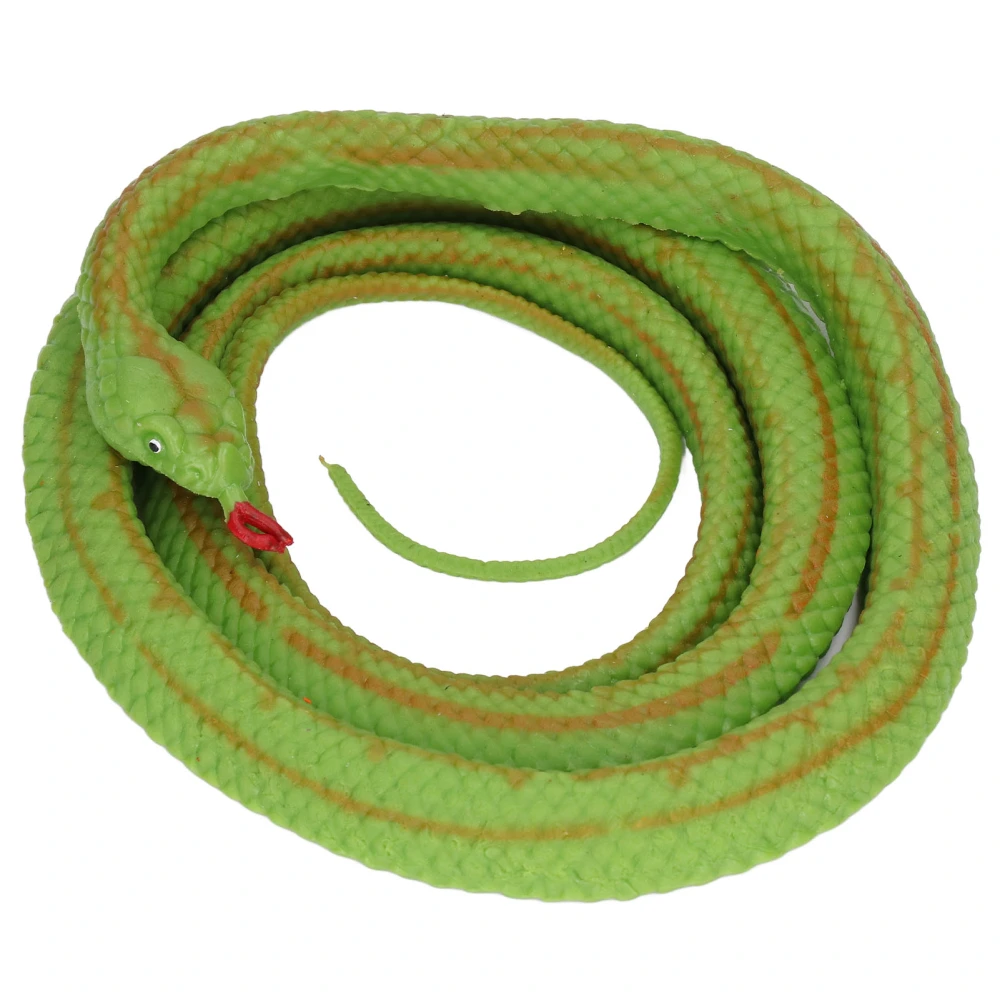 Simulation Snake Model 130cm Lifelike Vivid Soft Touch Environmentally Friendly Snake Model Toy for Above 3 Years OldGreen