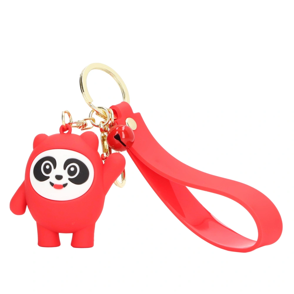 2022 Winter Olympics Mascot Key Rings Soft Silicone Cute Panda Pendant Key Chain for BagRed