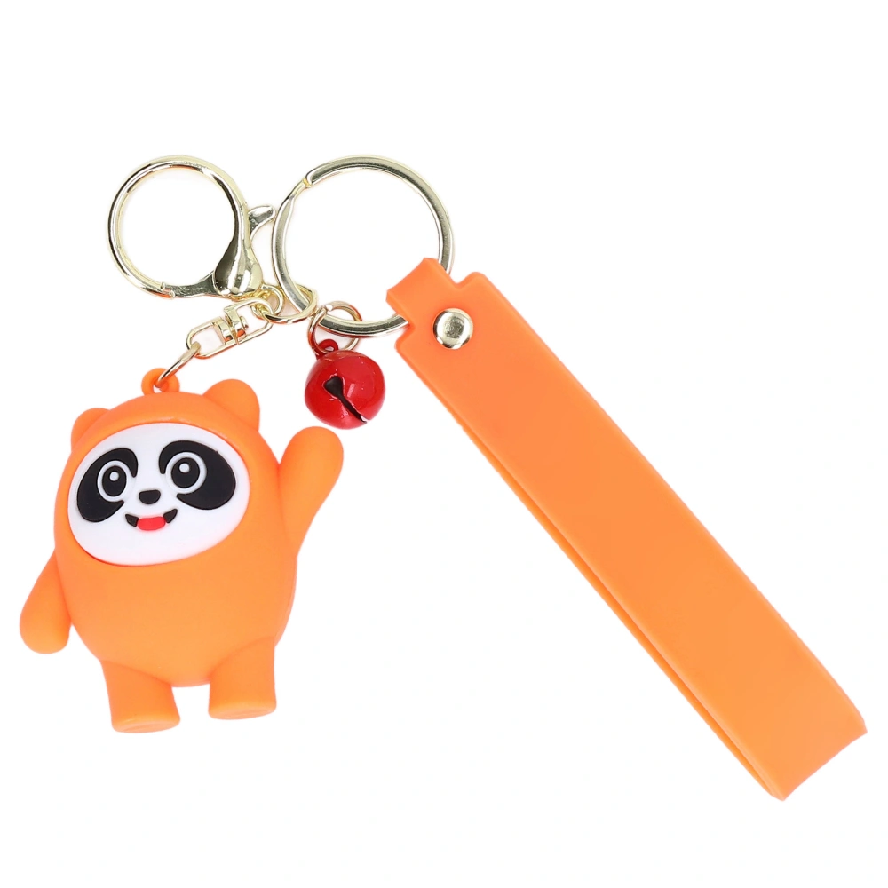 2022 Winter Olympics Mascot Key Rings Soft Silicone Cute Panda Pendant Key Chain for BagOrange