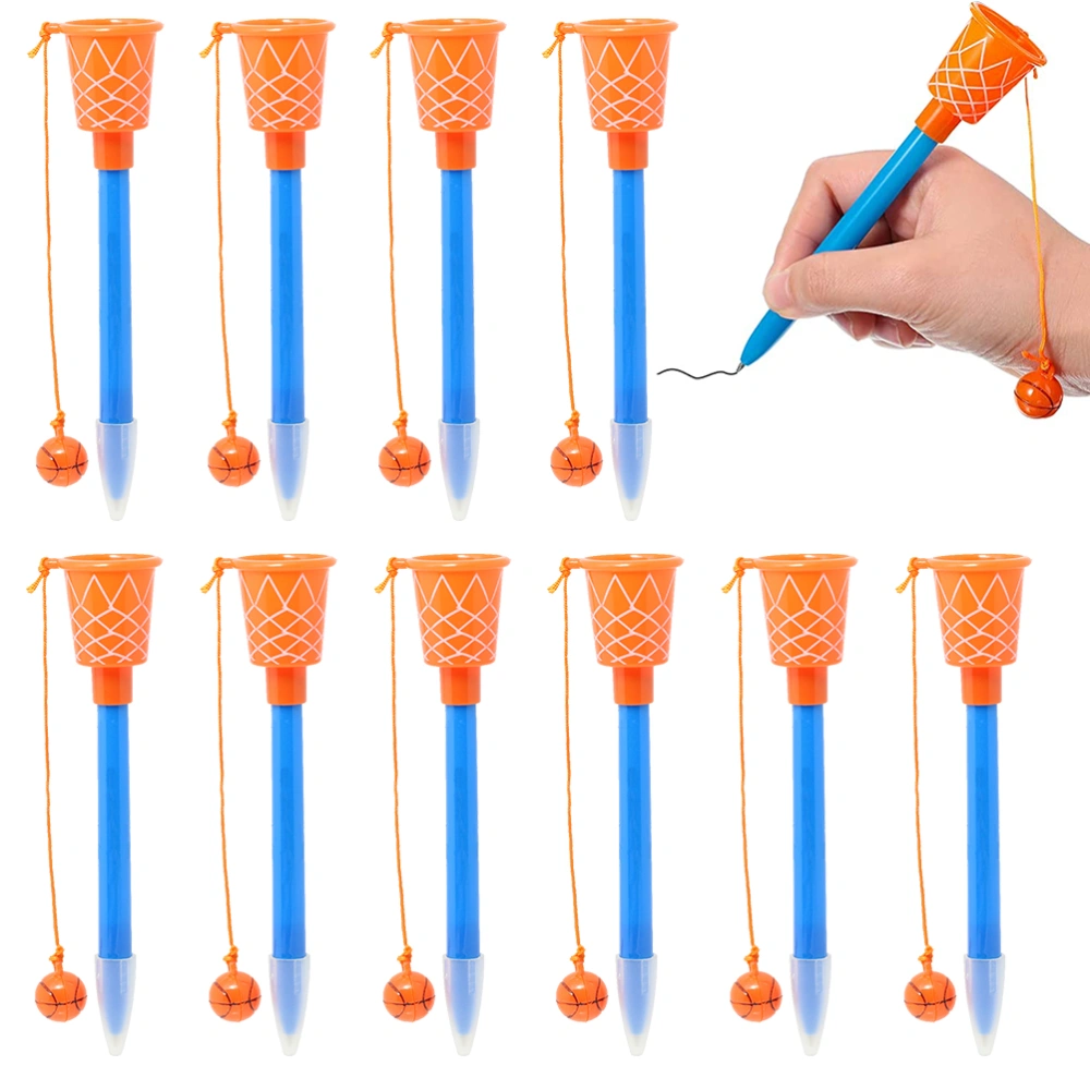 Children Basketball Hoop Pens Basketball Novelty Pens Basketball Stress Relief Pens for Kids Sports Themed Birthday Party Supplies