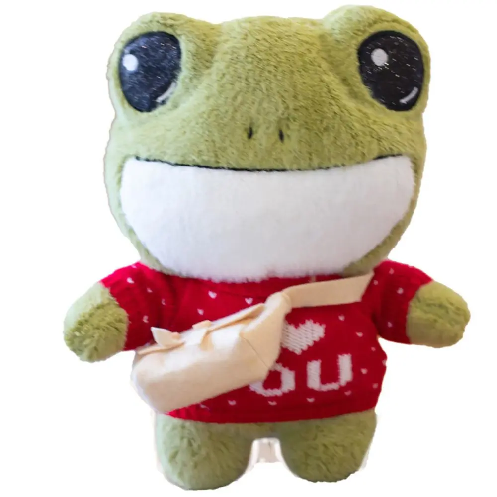 Frog Plush Toy 11.8 Inch Cartoon Cute Frog Stuffed Animal Doll Soft Standing Frog Plush Home Decoration Gift for Kids Girls Boys