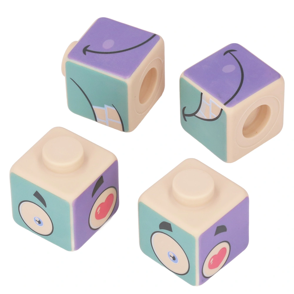 4pcs Soft Stacking Building Blocks Cute Pattern Puzzle Soft Blocks Set Early Educational Toys