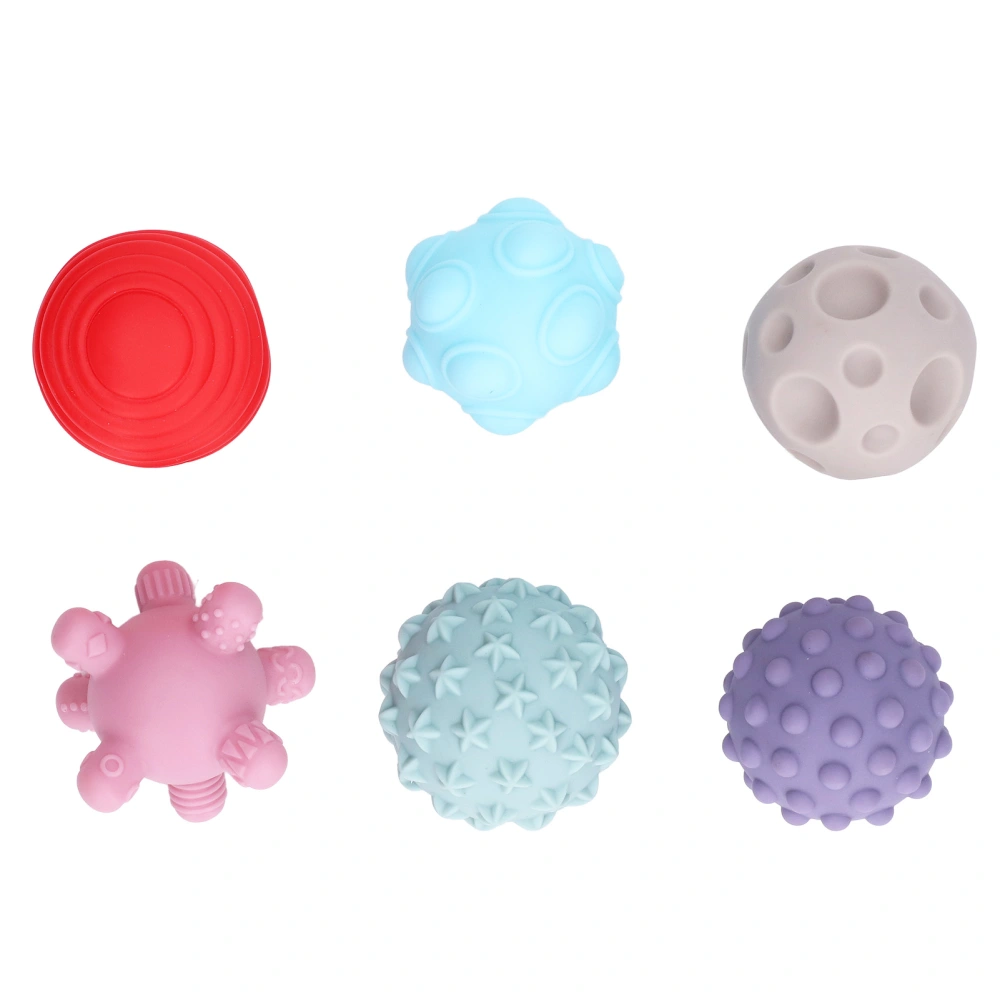 6pcs Baby Textured Sensory Ball Set Children Soft Multicolor Squeeze Ball Educational Toy 6 Month