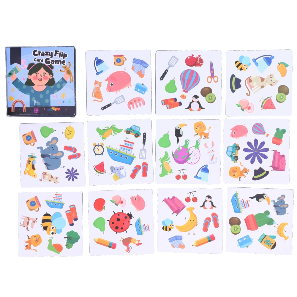 Matching Card Games Flip Card Family Board Game Early Learning Toys Gifts for Toddlers and Kids