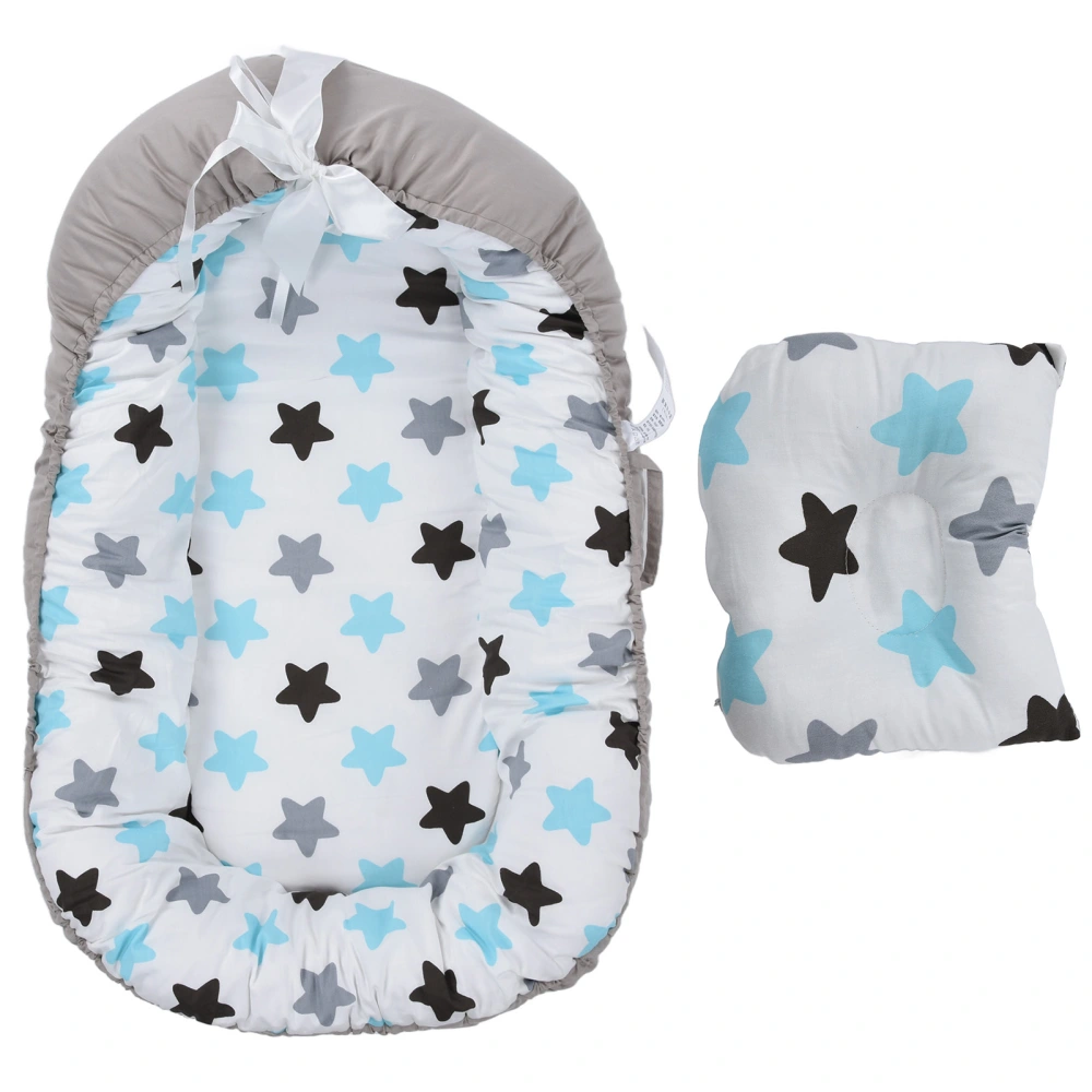 Soft Newborn Lounger Breathable Cotton Cute Star Shaped Pattern Infant Lounger for Crib Bassinet