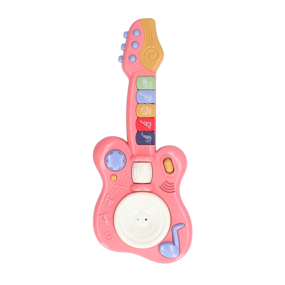 Guitar Toy Battery Powered Educational Interesting Cute Style DIY Fun Musical ABS Material Mini Guitar Toys for KidsPink