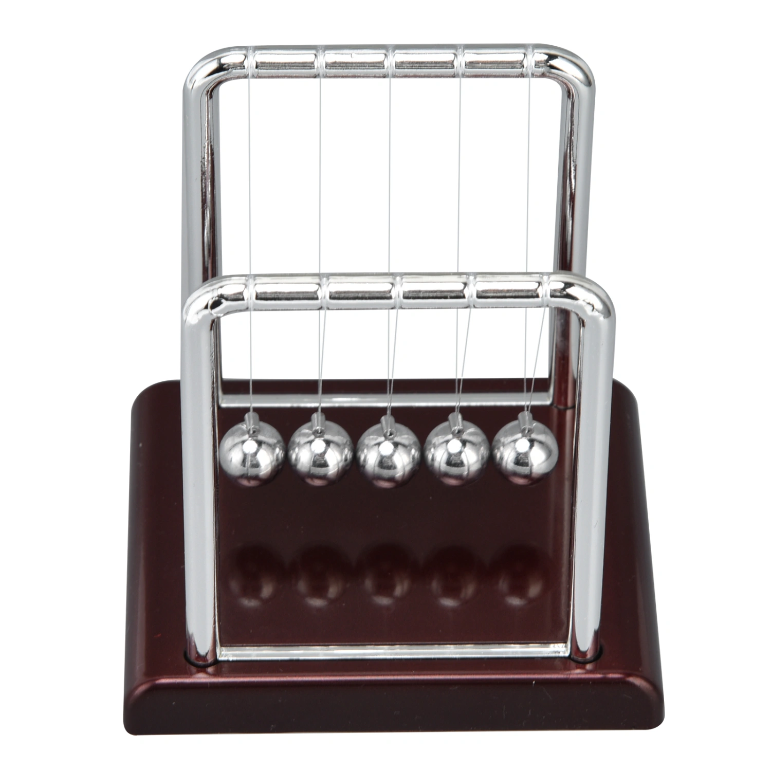 Balance Pendulum Ball Physics Science Metal Office Games Desktop Decoration Toy Games AccessoriesWine Red Base