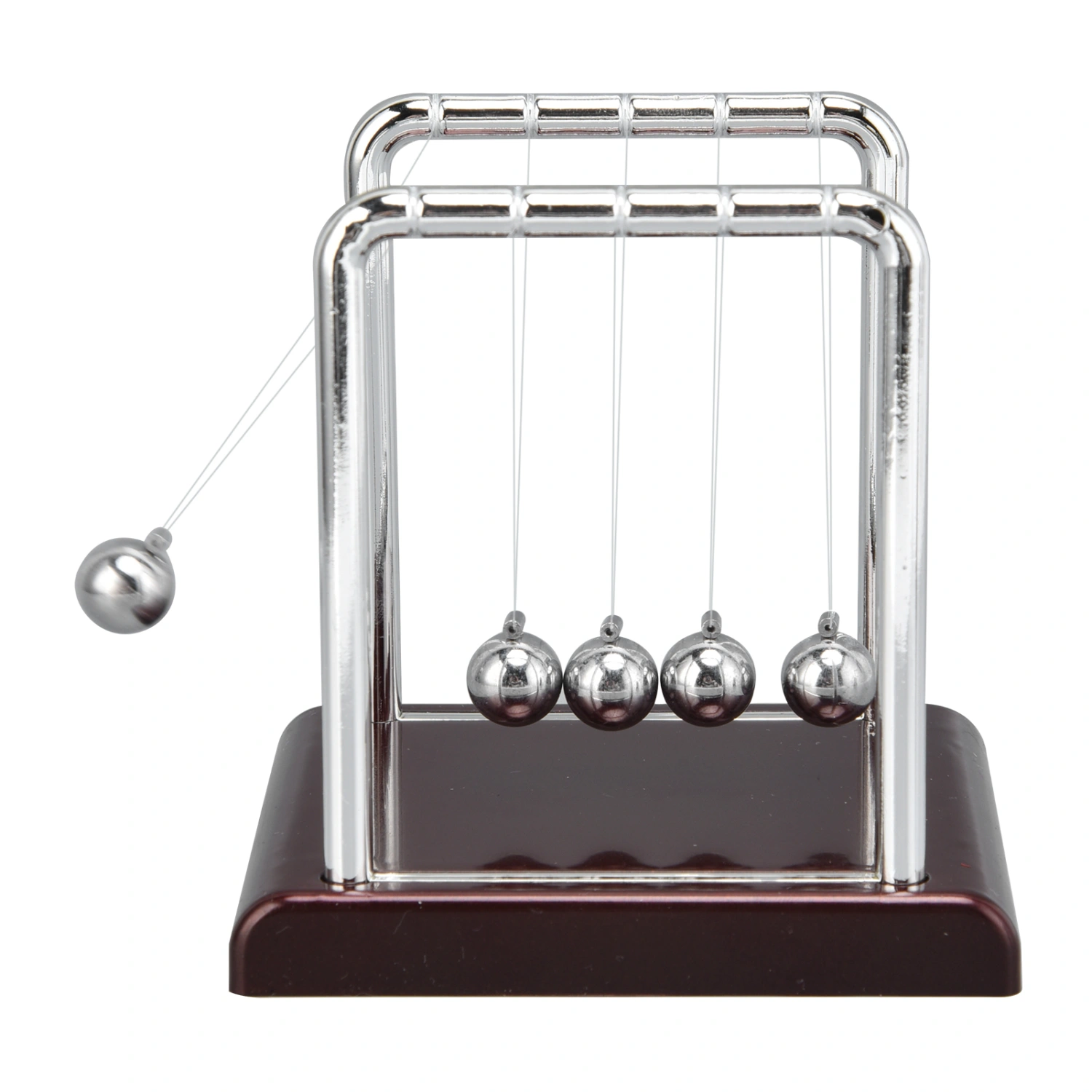 Balance Pendulum Ball Physics Science Metal Office Games Desktop Decoration Toy Games AccessoriesWine Red Base