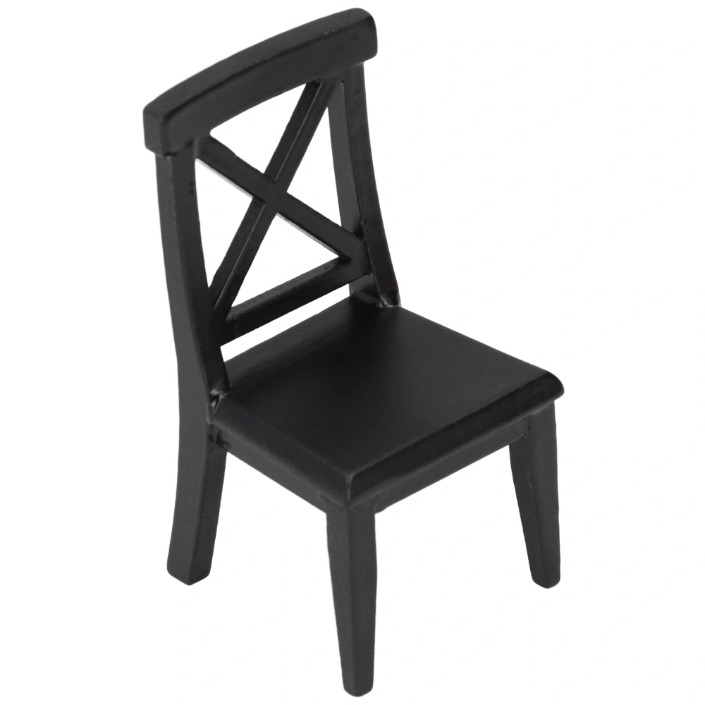 1:12 Scale Dollhouse Chair Classic Style Wooden Black Doll House Furniture Accessories