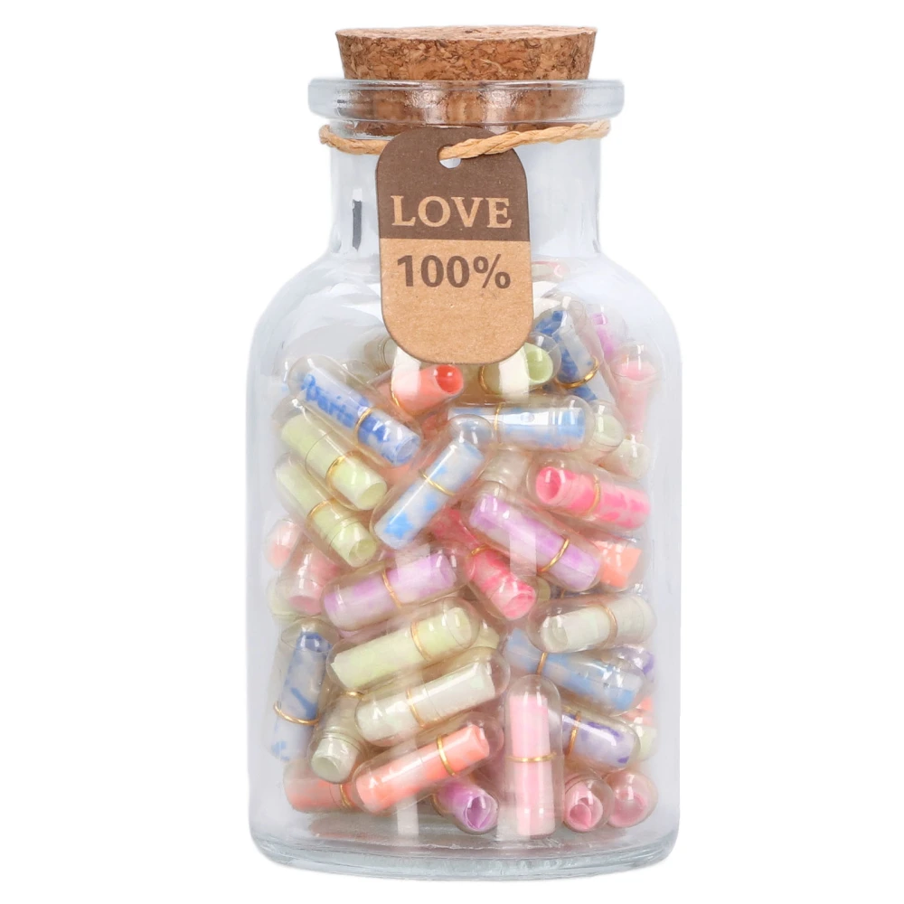 Message Capsule Glass Bottles Mini Capsule in A Glass Bottle for Christmas Valentine's Day Birthday Mixed Color 100pcs