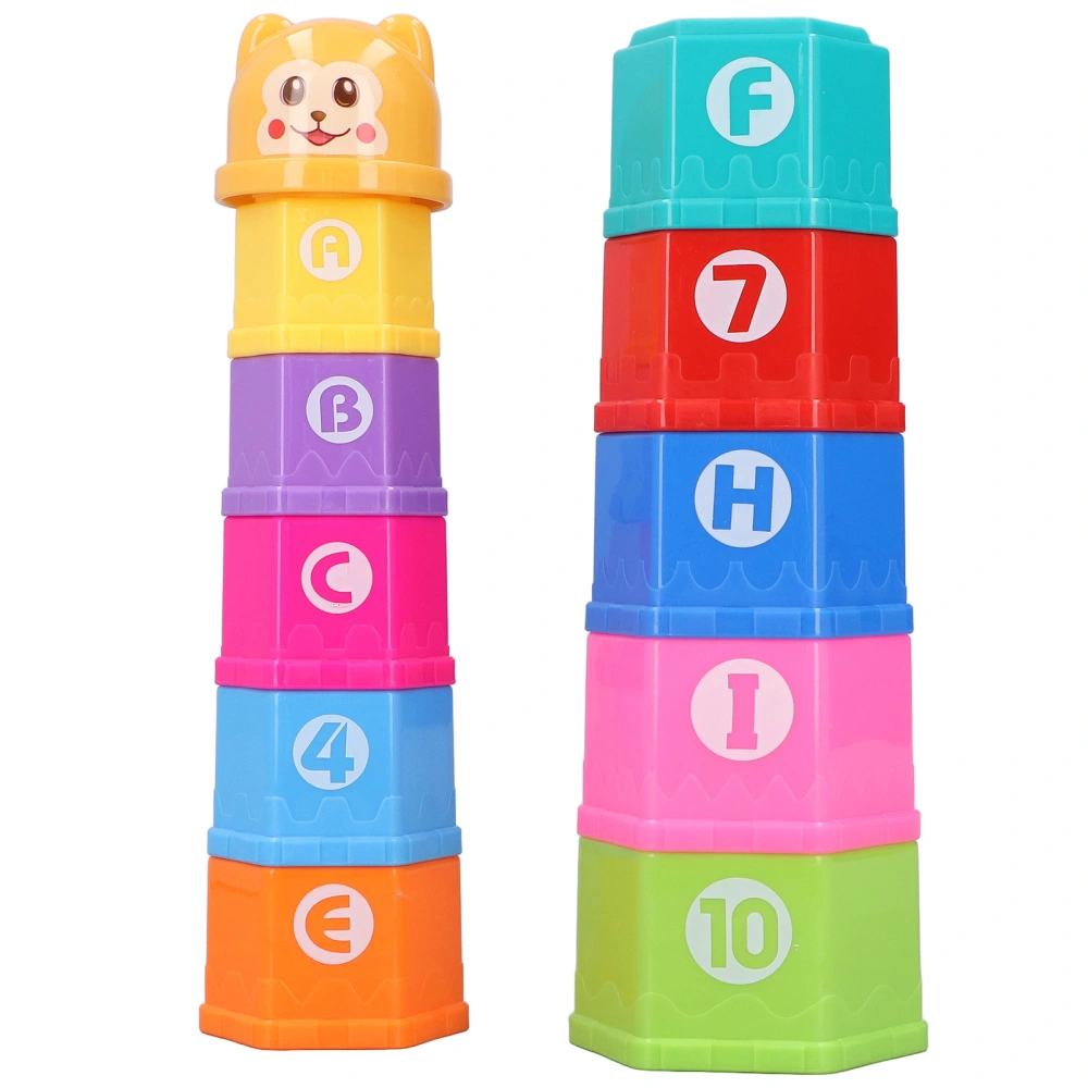 Stacking Cups Toy Colorful Number Letters Early Educational Baby Building Toys Set for 6 Months Above