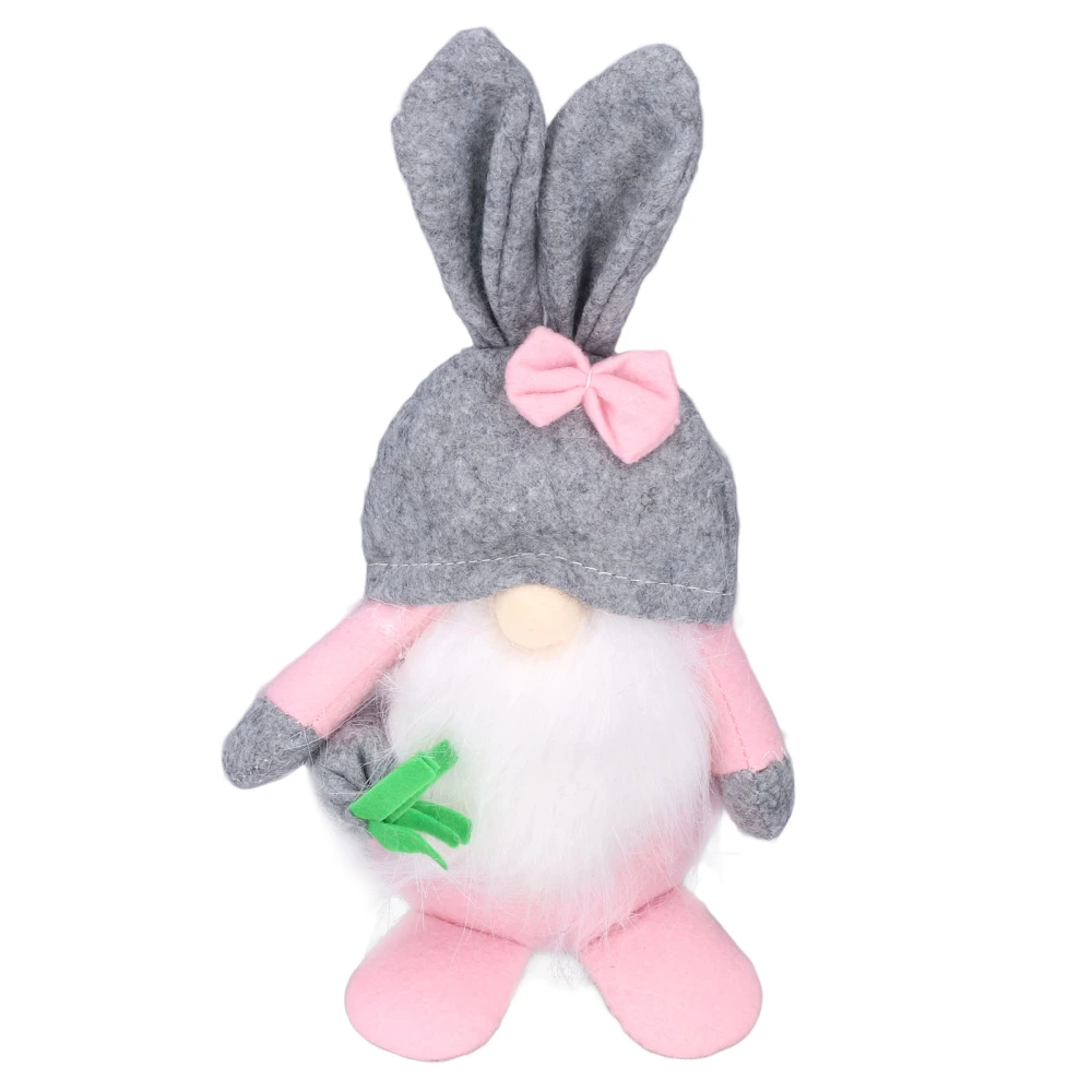 Cute Easter Bunny Decoration Doll Rabbit Plush Toy Lovely Rabbit Stuffed Toy with HatGray Hat