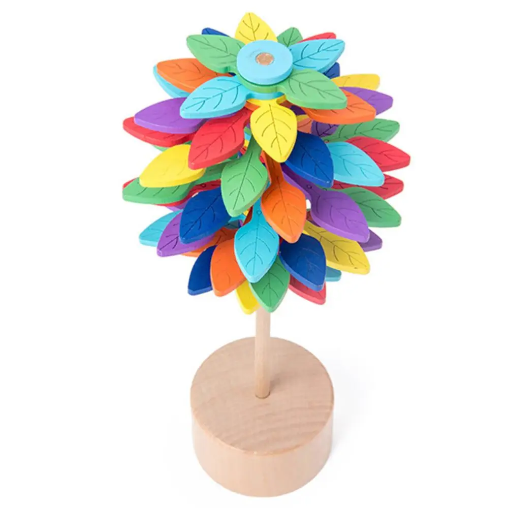 Wooden Stick Stress Relief Toy Rotating Lollipop Art Toy for Children Stick Artifact