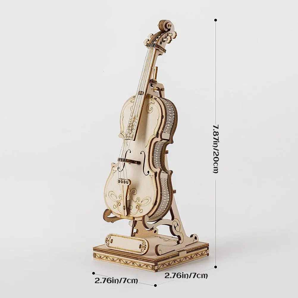 3D Wood Puzzle Model Kits for Boys and Girls DIY Model Building Kits Wooden Musical Instrument Jigsaw Toy