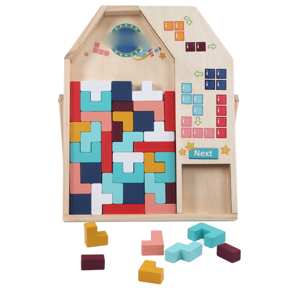 Wooden Blocks Puzzle Early Education Russian Blocks Jigsaw Intelligence Game for Children Kids