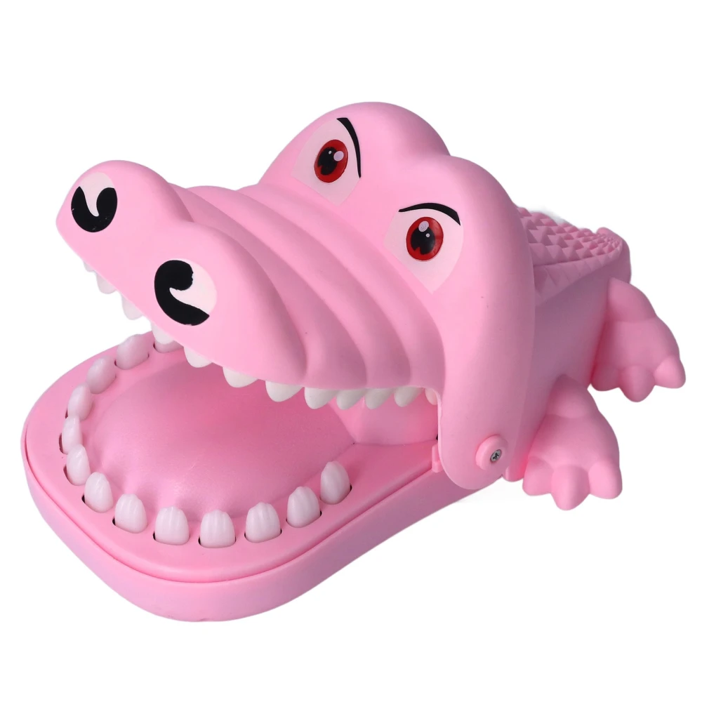 Teeth Dentist Game Toy Parent Child Interaction Mouth Dentist Bite Finger Toy with Light Music (Pink)