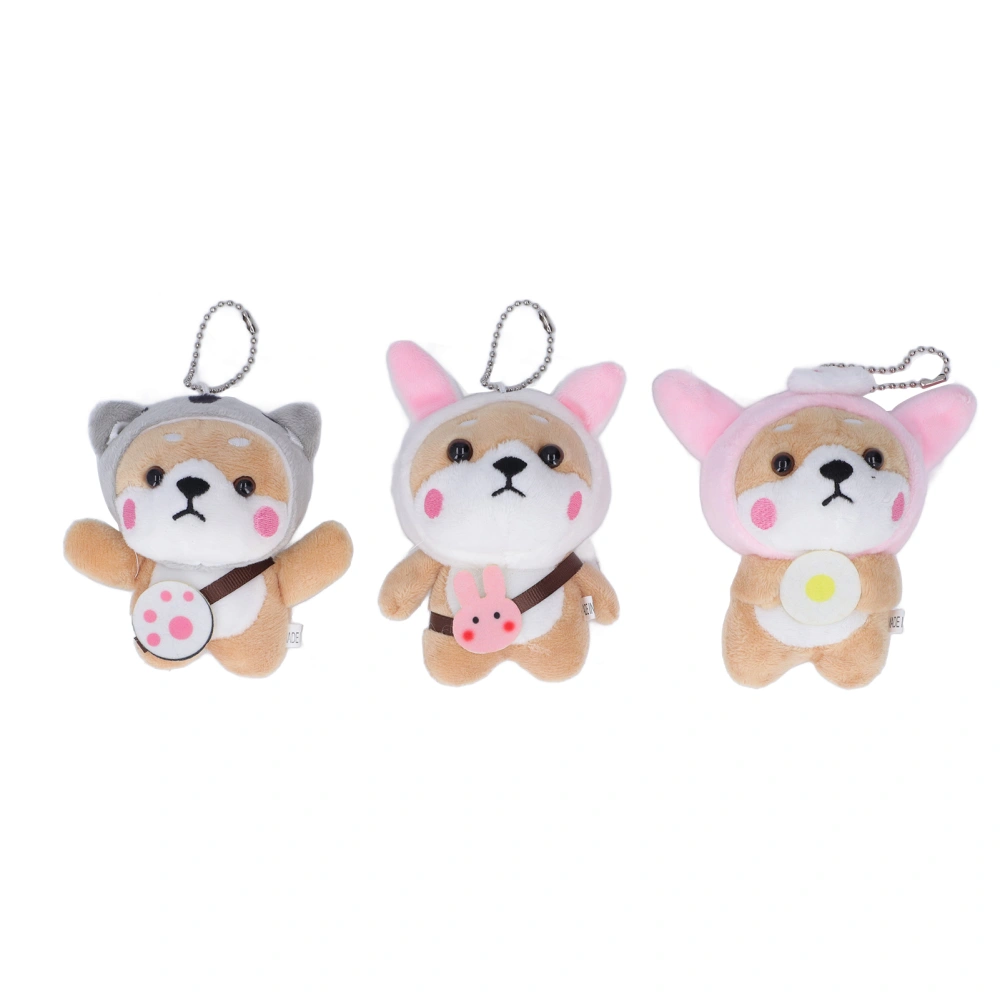 3pcs Mini Dog Plush Toy Cute Soft Puppy Doll Pendant Ornament Gift for DIY Keychain Backpack 4 Inch