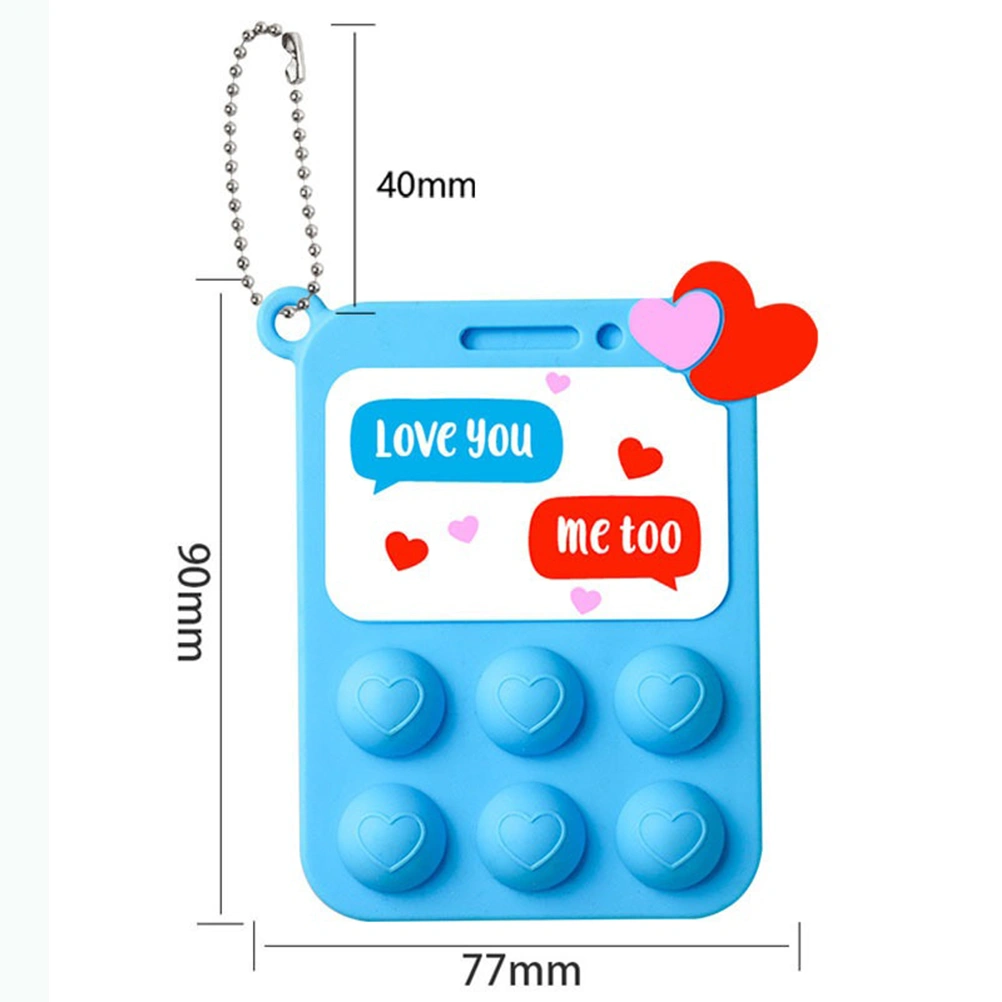 Valentine's Day Heart Shaped Push Bubble Keychain Anti Stress Sensory Relaxing Toy Stress Relief Game Keyring