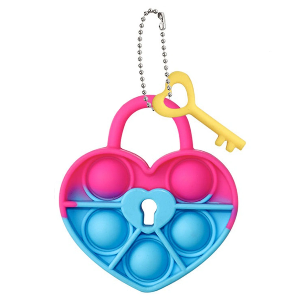 Valentine's Day Heart Shaped Push Bubble Keychain Anti Stress Sensory Relaxing Toy Stress Relief Game Keyring