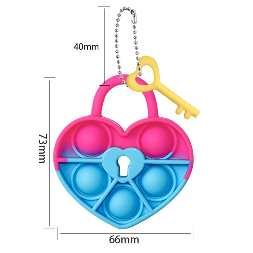 Valentine's Day Heart Shaped Push Bubble Keychain Anti Stress Sensory Relaxing Toy Stress Relief Game Keyring