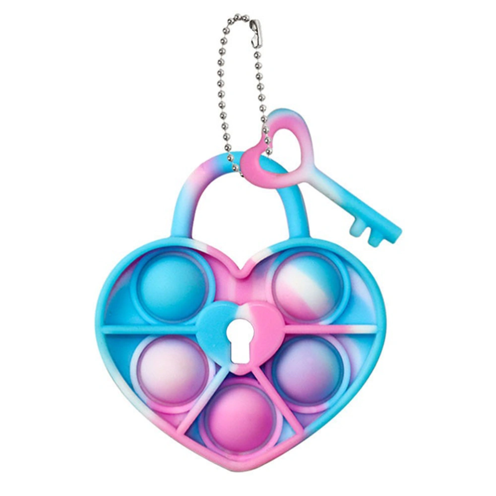 Valentine's Day Heart Shaped Push Bubble Keychain Anti Stress Sensory Relaxing Toy Stress Relief Game Keyring