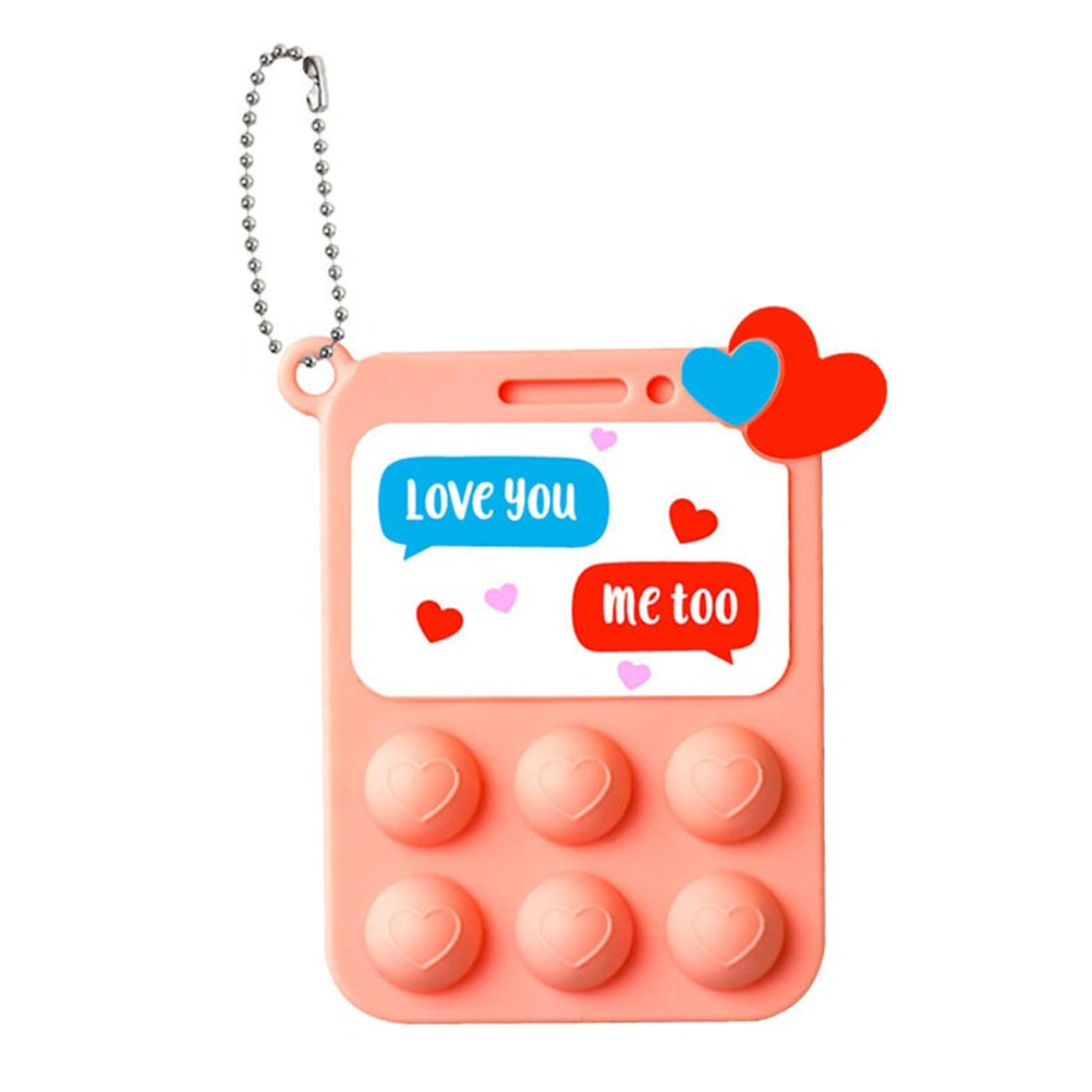 Valentine's Day Heart Shaped Push Bubble Keychain Anti Stress Sensory Relaxing Toy Stress Relief Game Keyring