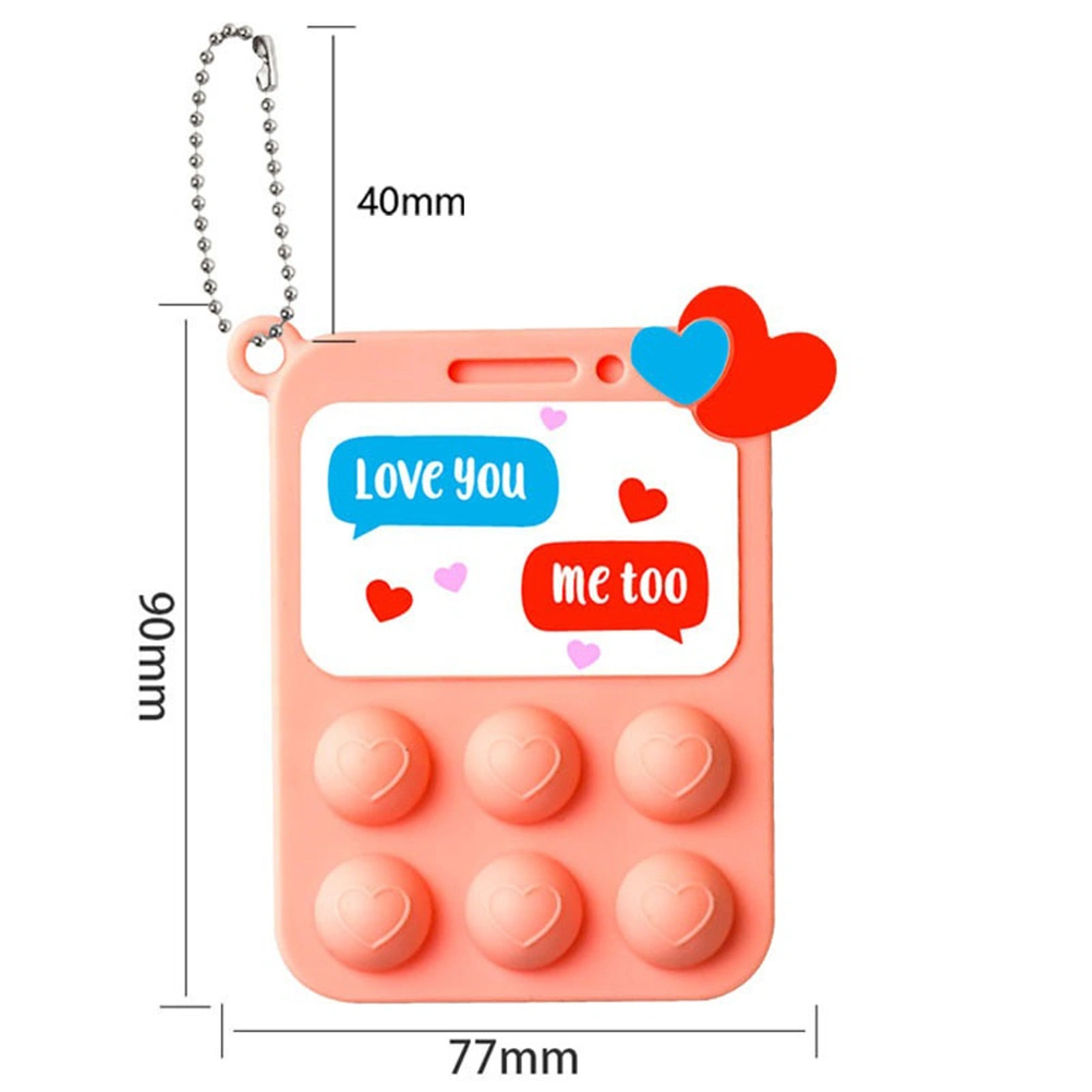 Valentine's Day Heart Shaped Push Bubble Keychain Anti Stress Sensory Relaxing Toy Stress Relief Game Keyring