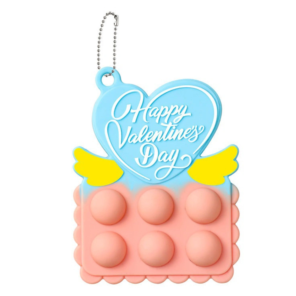 Valentine's Day Heart Shaped Push Bubble Keychain Anti Stress Sensory Relaxing Toy Stress Relief Game Keyring