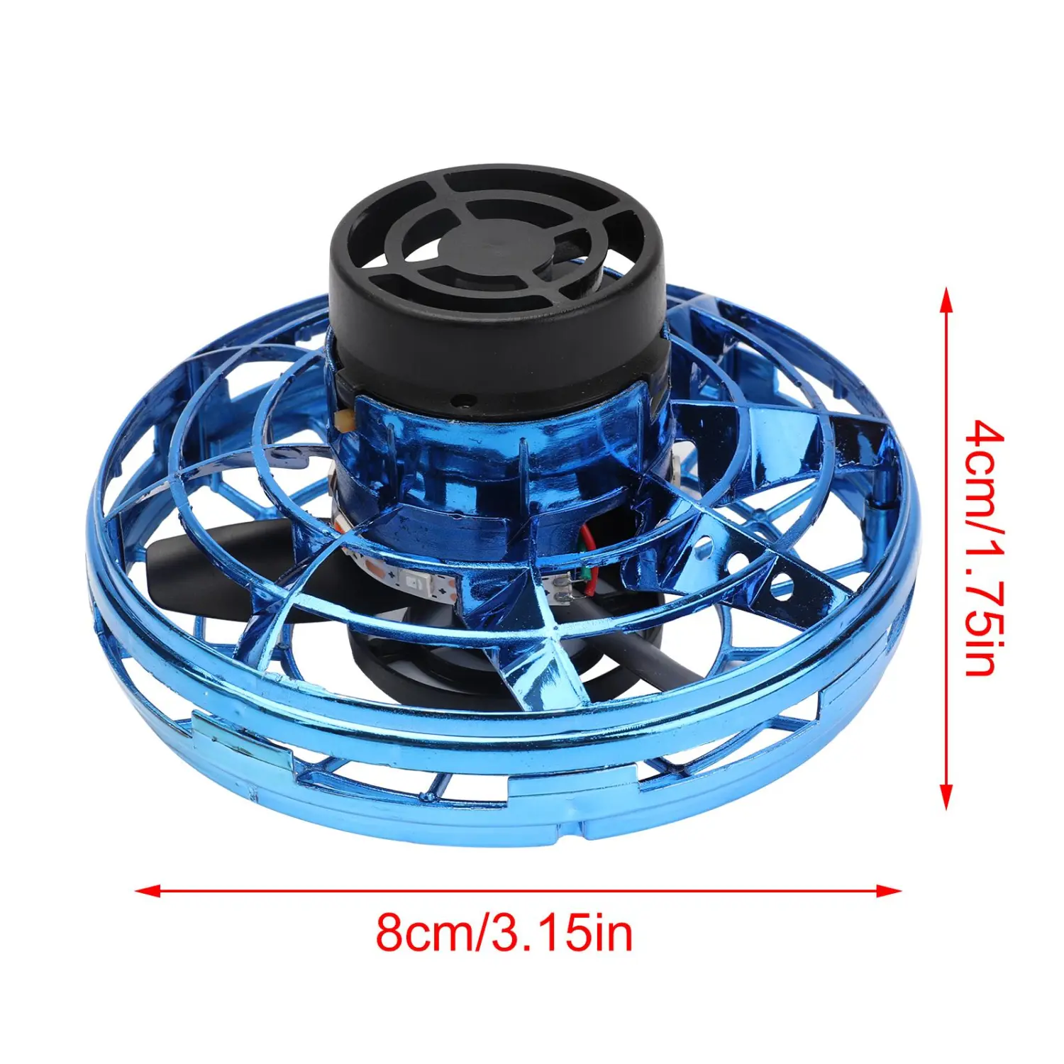 Mini Top Toy Hand Operated Drone with USB Charging for Kids Adults Gifts Flying Drone Toys with 360° Rotating and Shinning RGB LED Lights
