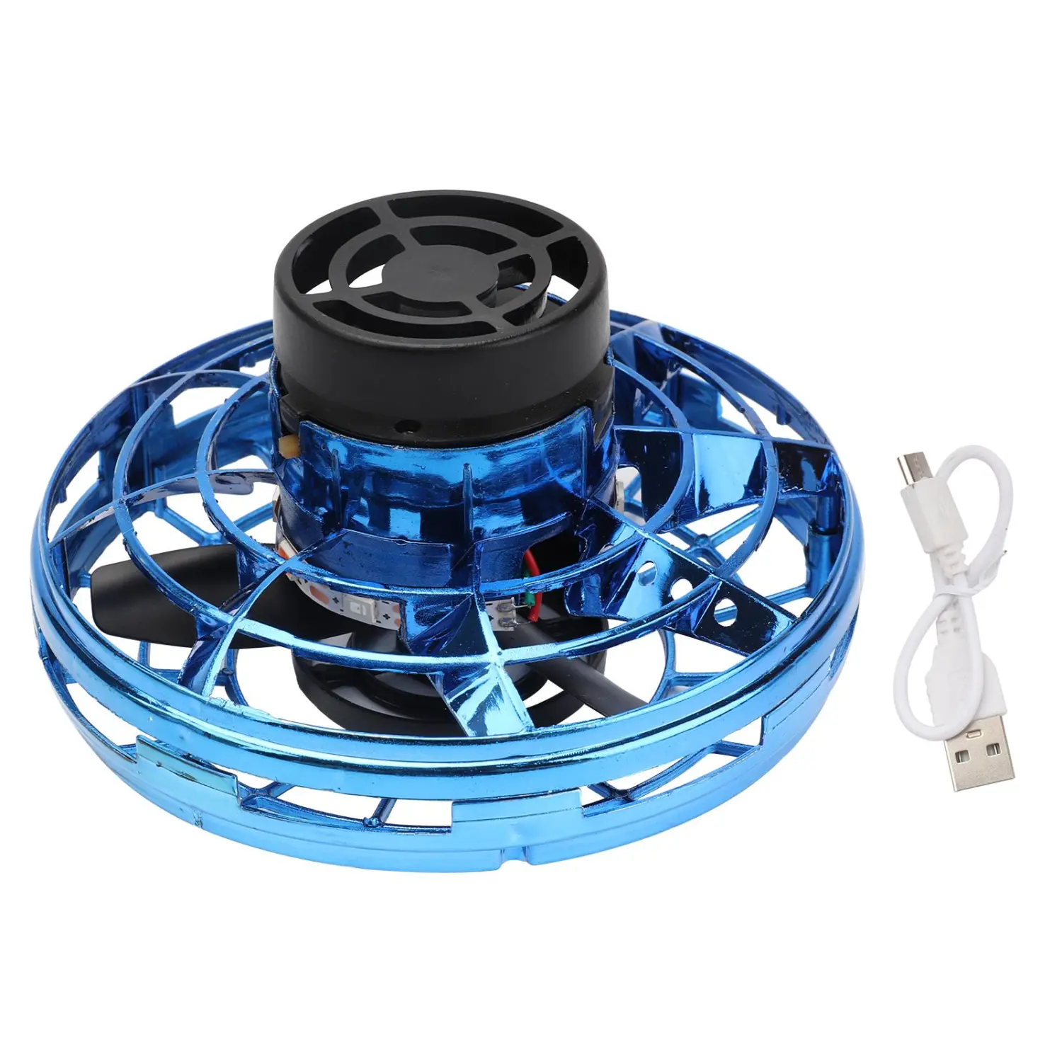 Mini Top Toy Hand Operated Drone with USB Charging for Kids Adults Gifts Flying Drone Toys with 360° Rotating and Shinning RGB LED Lights