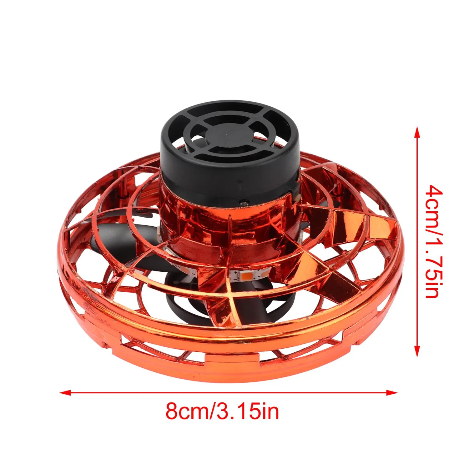 Mini Top Toy Hand Operated Drone with USB Charging for Kids Adults Gifts Flying Drone Toys with 360° Rotating and Shinning RGB LED Lights