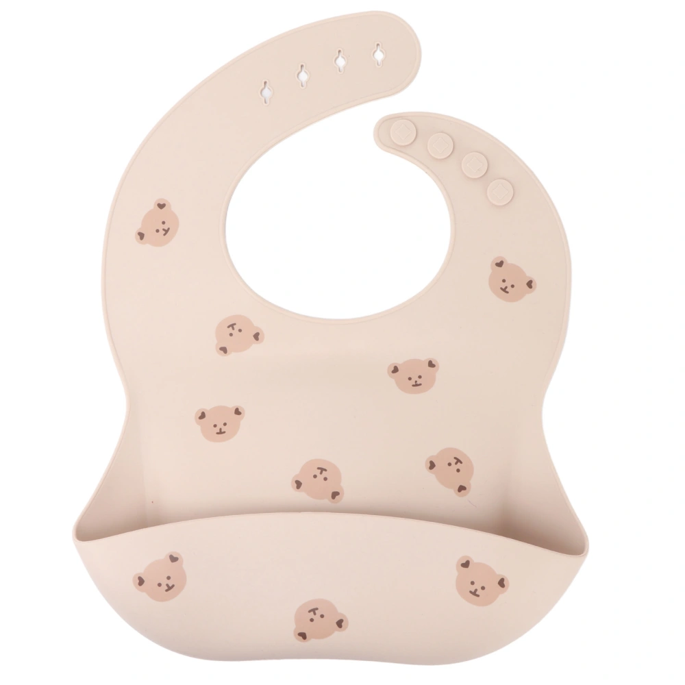 Baby Bib Silicone Adjustable Waterproof Nontoxic Adorable Feeding Tool for Infant Toddler