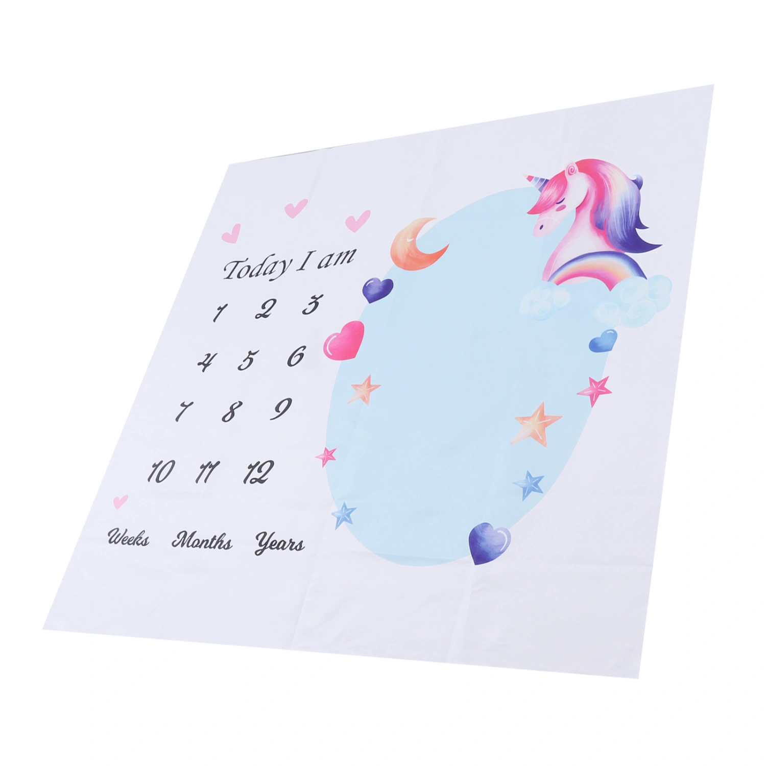 Baby Milestone Cloth Soft Comfortable Cute Cartoon Pattern Exquisite Beautiful Newborn Monthly Photography Blanket