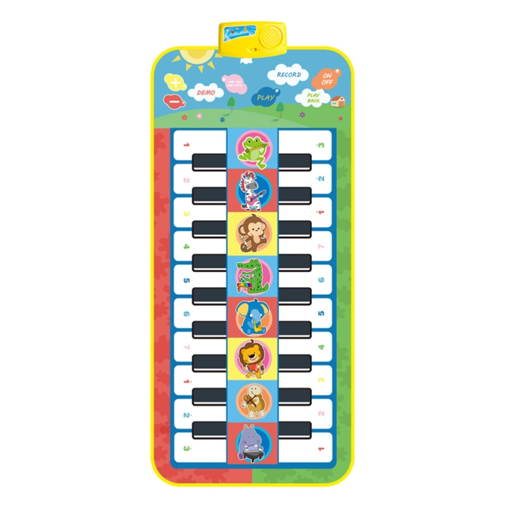 Piano Mat for Kids Double Keyboard Music Play Mat Build In Song Accompaniment Crawling Mat Piano Early Education Toy